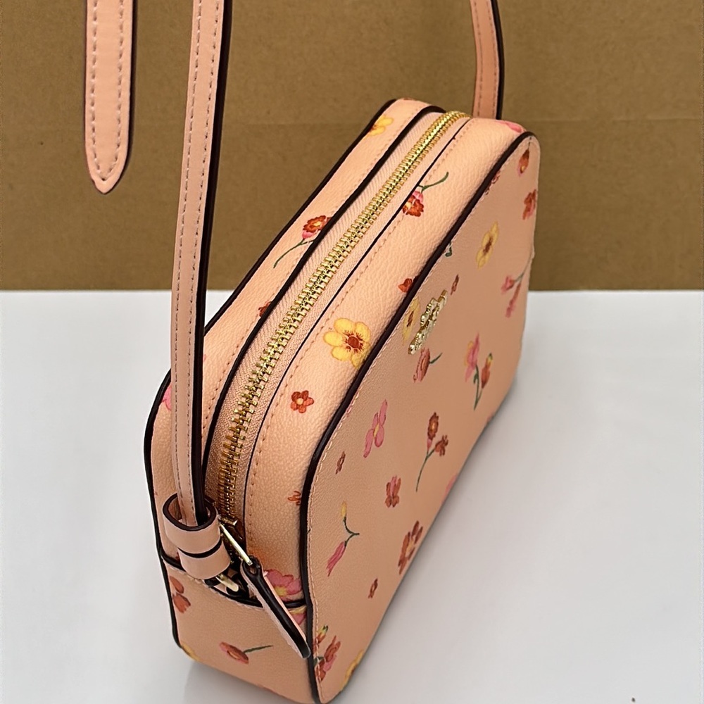 Coach Mini Camera Bag With Mystical Floral Print in Faded Blush Multi (C8699) - Picture 10 of 13